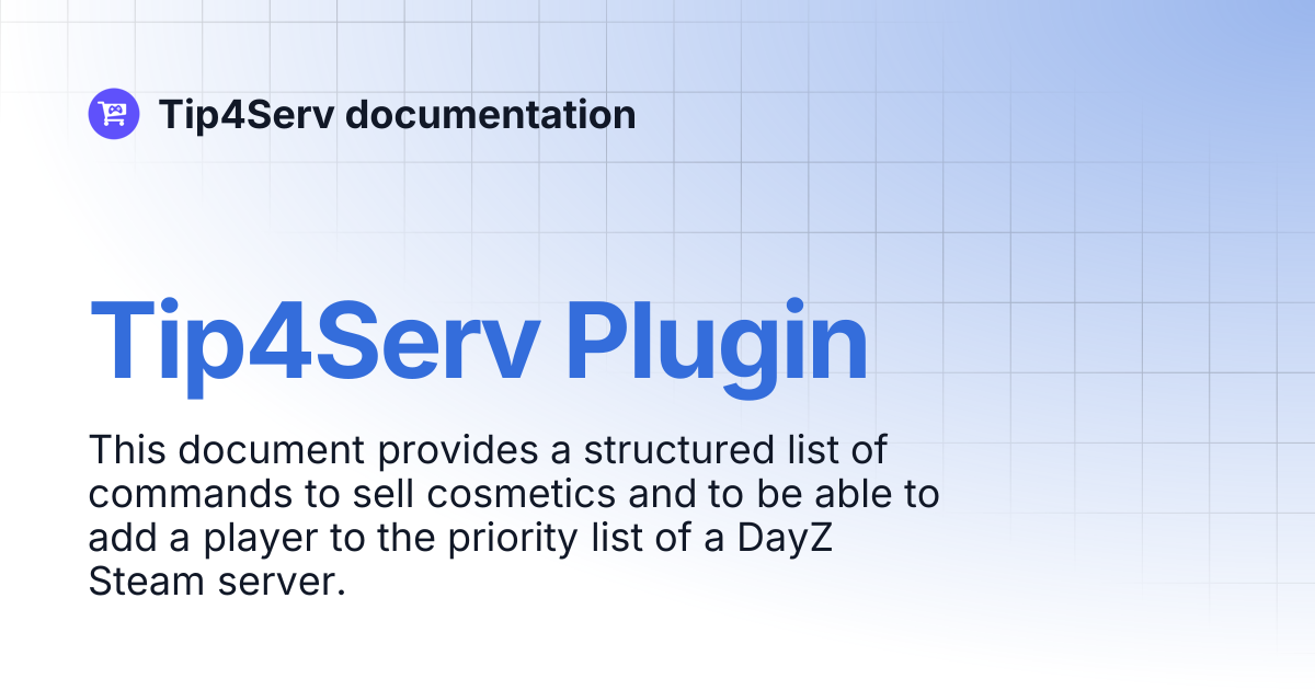 Tip4Serv Plugin | Tip4Serv documentation