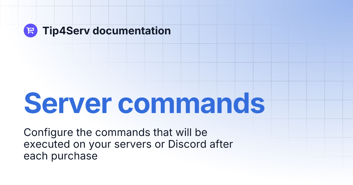 Server commands | Tip4Serv documentation